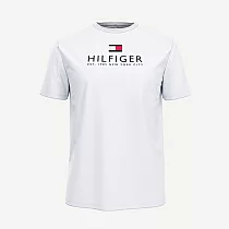 TOMMY HILFIGER 男版素色經典LOGO圓領棉質短袖 M 白