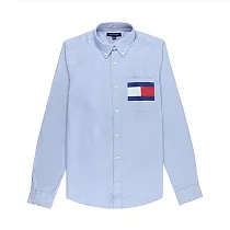 TOMMY HILFIGER 經典大LOGO長袖襯衫 XS 淺藍