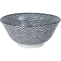 《Tokyo Design》瓷製餐碗(浪紋黑15cm) | 飯碗 湯碗