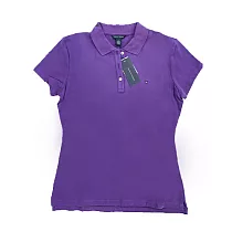 TOMMY HILFIGER 女版素面短袖POLO衫 M 紫