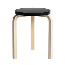 Artek Stool 60 三腳圓凳 (原木腳 x 深黑椅面)