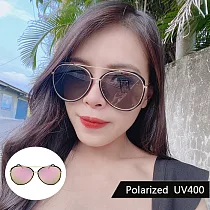 韓流偏光太陽眼鏡 經典飛行員時尚墨鏡 抗UV400 防眩光 3128 黑框桃水銀