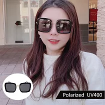 韓流偏光太陽眼鏡 時尚方框經典墨鏡 抗UV400 防眩光 3180 黑框灰片