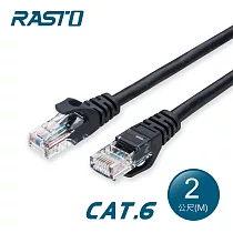 RASTO REC4 超高速 Cat6 傳輸網路線─2M 黑