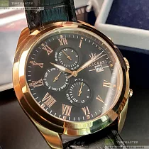 MASERATI瑪莎拉蒂精品錶，編號：R8871612002，46mm圓形玫瑰金精鋼錶殼黑色錶盤真皮皮革深黑色錶帶