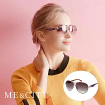 ME&CITY 義式斜邊雙色點綴高貴太陽眼鏡 抗UV400 (ME 120033 B630)