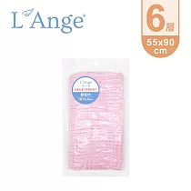 L’Ange 棉之境 6層純棉紗布擦髮巾 55x90cm ─ 粉色