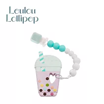 Loulou Lollipop 加拿大 固齒器奶嘴鍊組 ─ 珍珠奶茶 ─ 夏日藍