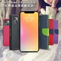 MyStyle for iPhone 13 mini 5.4 期待雙搭支架側翻皮套 黑