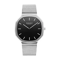OBAKU 八角哲學紳士時尚腕錶─銀X黑