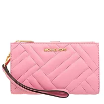 MICHAEL KORS 質感皮革釦式手機長夾 粉
