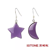石頭記 水晶耳環─星月相隨(多材質選) 紫水晶