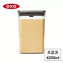 美國OXO POP 不鏽鋼按壓保鮮盒─大正方4.2L OX0201001A
