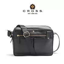 【CROSS】台灣總經銷 限量1折 頂級小牛皮斜背包 卡洛斯系列 全新專櫃展示品 (黑色)