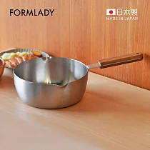 【日本FORMLADY】小泉誠 ambai日製木柄18─8不鏽鋼三層底雪平鍋─20cm