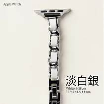 極細編織鏈不鏽鋼錶帶 Apple watch通用錶帶 38/40/41mm淡白銀