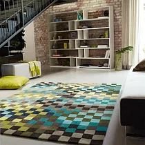 德國Esprit home 春天綠格紋地毯─70X140cm (ESP2834─03)