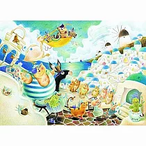 【台製拼圖】25─011 Iris色鉛筆創作─希臘─貓咪天堂 (520片)