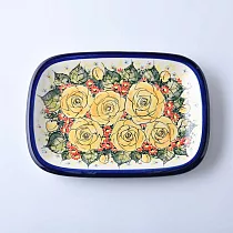 波蘭陶 繁花逸麗系列 長方盤 29cm 波蘭手工製