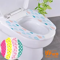 【iSFun】衛浴專用*印花便捷黏貼式馬桶坐墊/3對