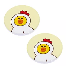 LINE FRIENDS 可愛叢林風 珪藻土瞬吸水杯墊 (同款2入/組)_ 小雞莎莉