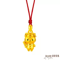 J’code真愛密碼金飾 博士小虎黃金墜子─立體硬金款 送黑皮繩項鍊