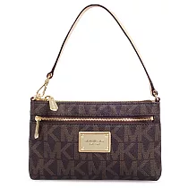 MICHAEL KORS 經典拉鍊大手拿包─咖啡