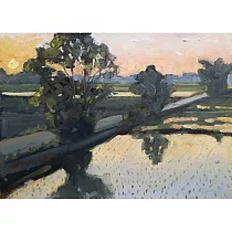 【玲廊滿藝】廖宜常─水田印象33x45cm