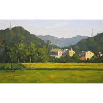 【玲廊滿藝】廖宜常─山腳33x55cm