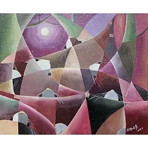 【玲廊滿藝】米路哈勇─月光下的61x50cm