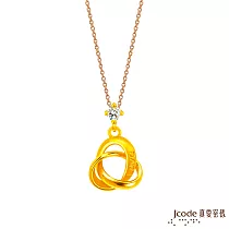 J’code真愛密碼金飾 纏綿三世硬金女墜子 送玫瑰鋼鍊