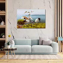 【御畫房】鶴舞 國家一級畫師手繪油畫60×90cm VF─13 (客製商品)