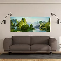 【御畫房】桂林山水 國家一級畫師手繪油畫60×120cm VF─42 (客製商品)