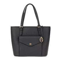 MICHAEL KORS 防刮皮革前按釦口袋三層托特包─黑