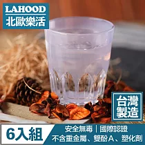 LAHOOD北歐樂活 台灣製造安全無毒 晶透萬花筒水杯 白/470ml 6入組