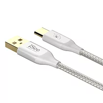 〈iSee〉45W鋁合金PD充電傳輸線2.5米 (IC─AC678) 白色