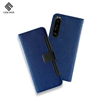CASE SHOP SONY Xperia 1 IV 側掀站立式皮套─藍
