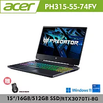Acer 宏碁 Predator Helios 300 PH315─55─74FV 掠奪者狂暴效能電競筆電(i7/RTX3070Ti 8G /16G/512G PCIe)