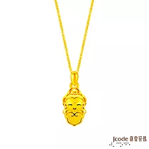 J’code真愛密碼金飾 大甲媽 觀音平安鎖硬金墜子 送玫瑰鋼項鍊