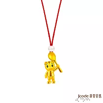 J’code真愛密碼金飾 好命巧虎硬金墜子 送白鋼項鍊