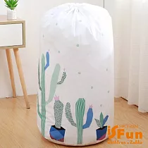 【iSFun】素雅防水*大容量棉被衣物收納束口袋 仙人掌