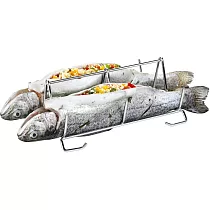 《tescoma》瀝油烤架 | 雙格鮮魚濾油烤架
