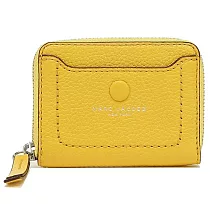 MARC JACOBS 荔枝紋皮革拉鍊短夾─黃