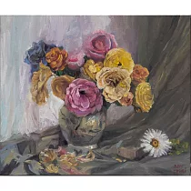 【玲廊滿藝】賴貞吟─Floral Zen XLI(拈花系列41)45.5x53.0cm