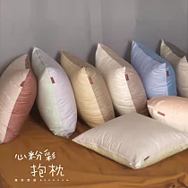 【麗塔寢飾】40支紗精梳棉 40*40cm抱枕套(一入) 心粉彩─ 紅豆