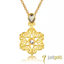 【Just Gold 鎮金店】萬花同艷 黃金墜子(不含鍊)