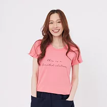 限量款 短袖 蜜桃棉 女T L 玫粉