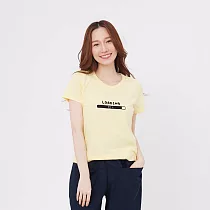 Loading 87% 短袖 蜜桃棉 女T L 鵝黃色