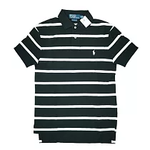 Polo Ralph Lauren 男版條紋短袖POLO衫 黑白 S