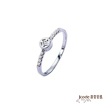 J’code真愛密碼銀飾 得意鑽純銀戒指 固定戒圍#9